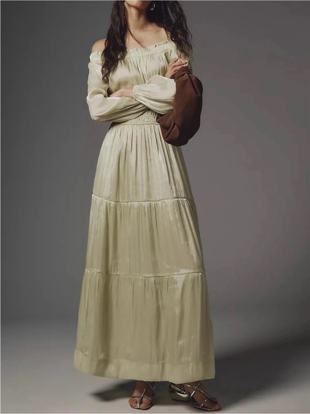 Anthropologie Somerset Off-Shoulder Maxi Dress
